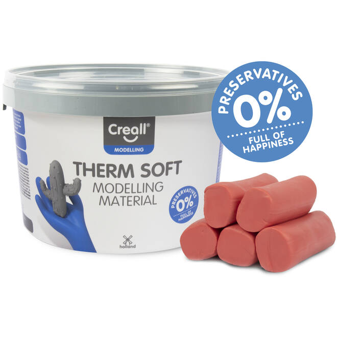 Klei Creall therm soft rood, 2 kg - vanaf 8 jaar