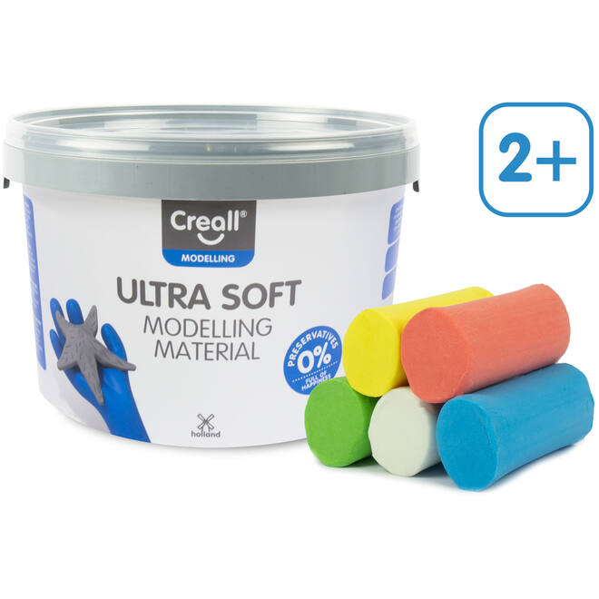 Klei Creall Ultra soft assorti 5 primaire kleuren, 1100 gram