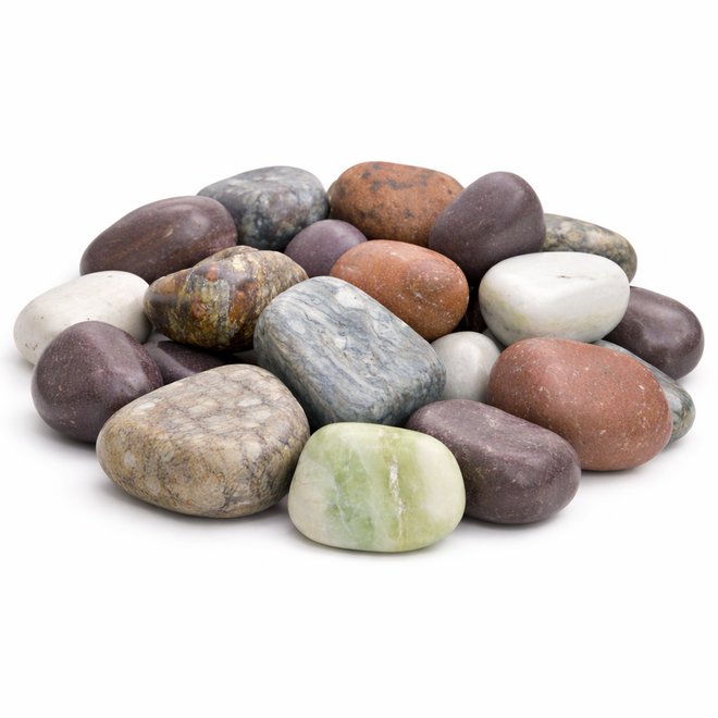Stenen assorti gepolijst 3-5 cm, ongeveer 38 stuks