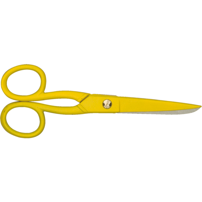 Schaar 13 cm rvs geel