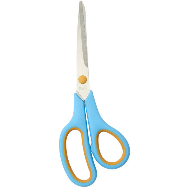 Schaar 21 cm soft-grip links- en rechtshandig blauw