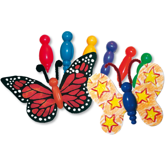 Vlinderlijfjes kunststof 2 x 5 cm 75 stuks assorti kleuren