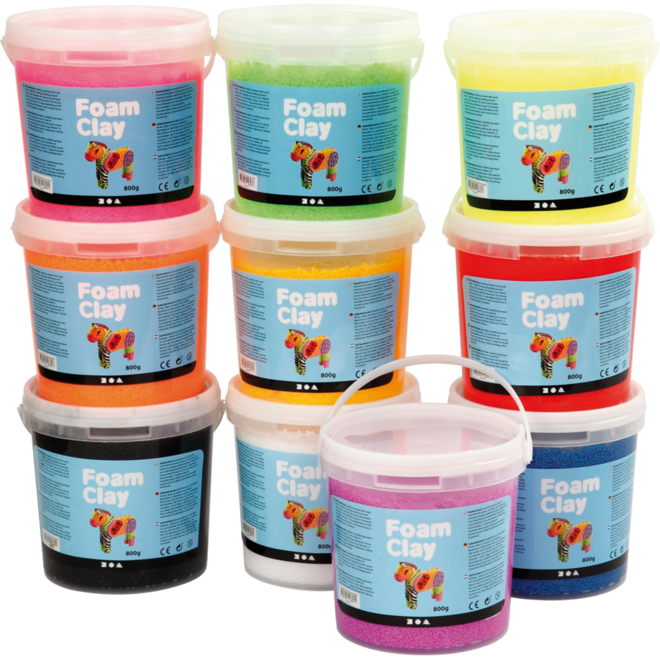 Klei foam clay 10 x 560 gr. ass.