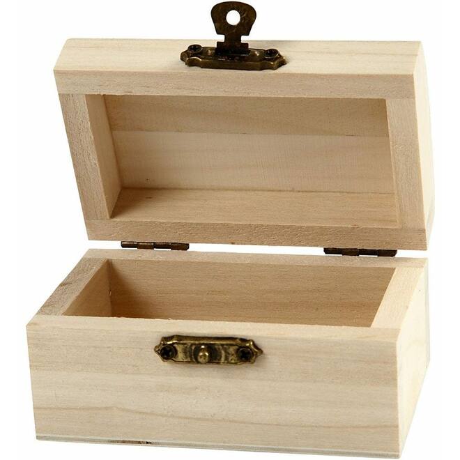Schatkist hout 9 × 5,2 × 4,9 cm,  10 stuks