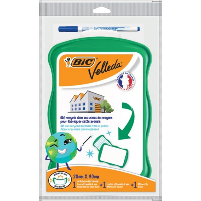 Whiteboard/wisbord BIC Velleda ECO groen, 24 stuks