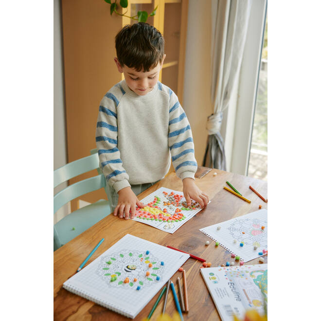 PlayMais® EDULINE MOSAIC 12.000 stuks, 6 doekjes en activiteitenboek