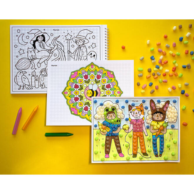 PlayMais® EDULINE MOSAIC 12.000 stuks, 6 doekjes en activiteitenboek