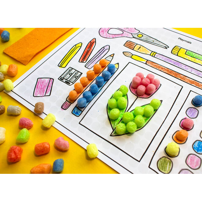 PlayMais® EDULINE MOSAIC 12.000 stuks, 6 doekjes en activiteitenboek