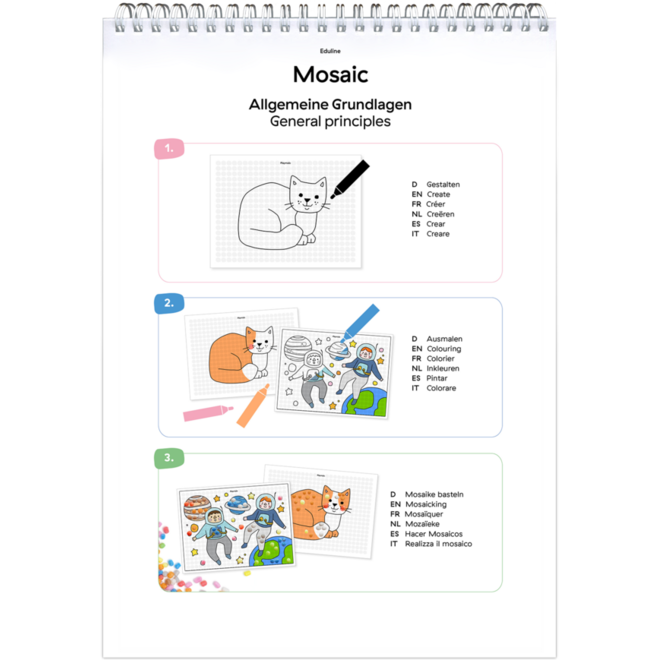 PlayMais® EDULINE MOSAIC 12.000 stuks, 6 doekjes en activiteitenboek