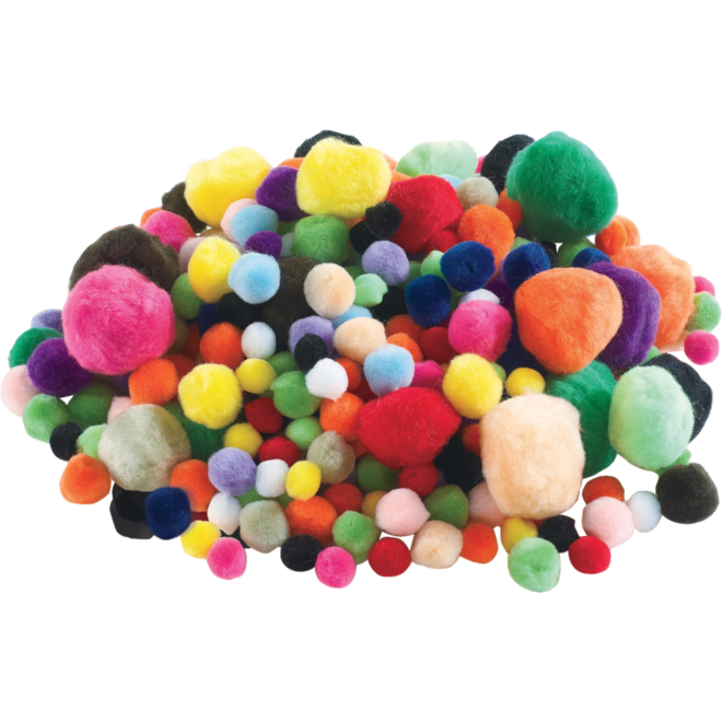 Pompons assorti, 300 stuks