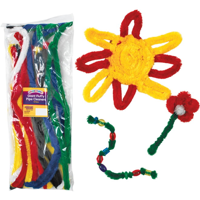 Chenilledraad jumbo 45,5 cm x 25 mm assorti, 30 stuks