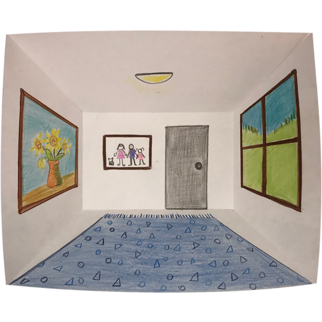 Ontwerpkarton kamer perspectief 28 x 33 cm, 36 stuks