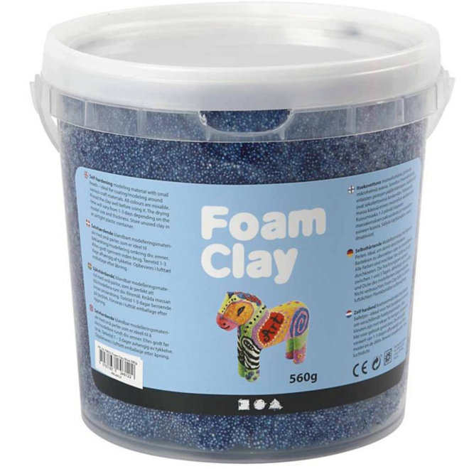 Klei foam clay, blauw emmer 560 gram