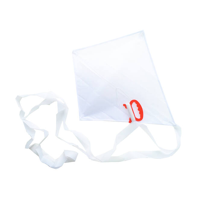 Vlieger wit nylon 40 x 50 cm, 5 stuks