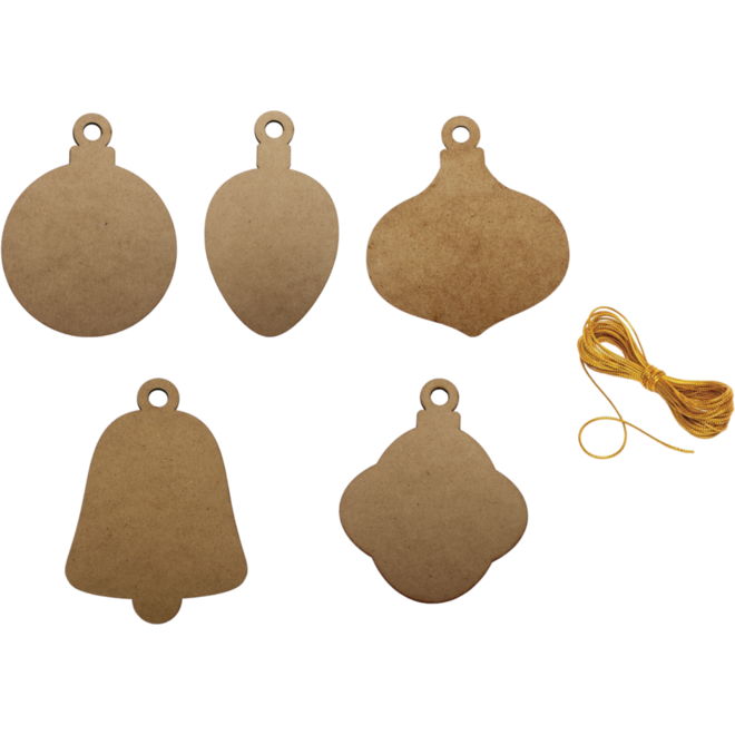 Houten kerstboomversiering +/-14 cm, 50 stuks