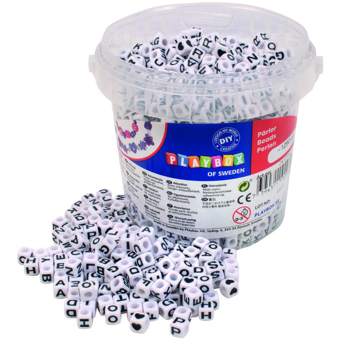 Letterkralen 6,5 x 6,5 mm, wit, 1250 stuks