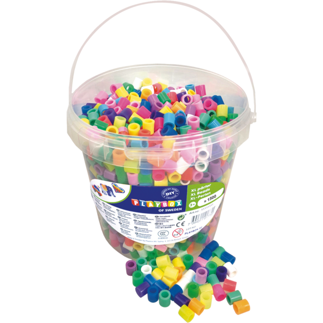 Strijkkralen XL neon & pastel, 1400 stuks