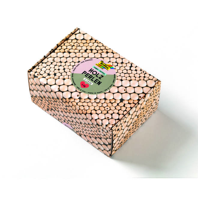 Crea-box kralen hout naturel, 1 kg