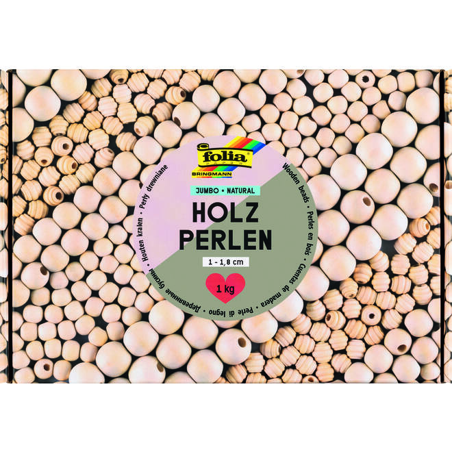 Crea-box kralen hout naturel, 1 kg