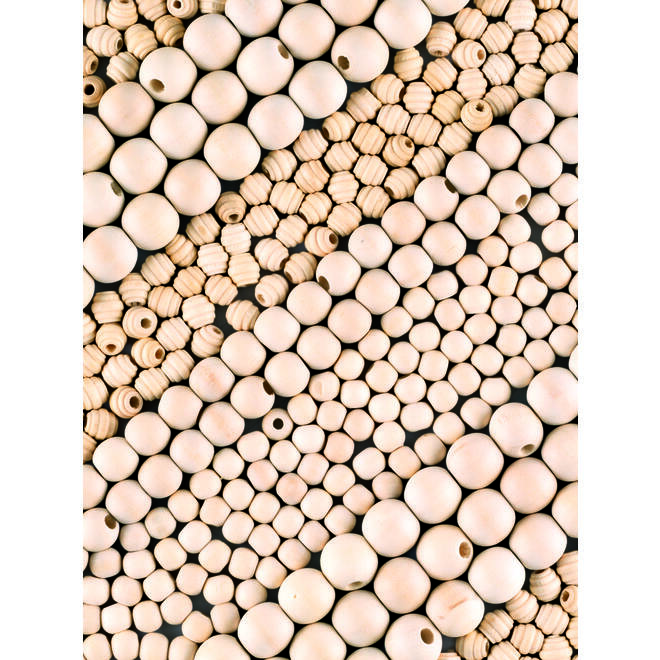 Crea-box kralen hout naturel, 1 kg