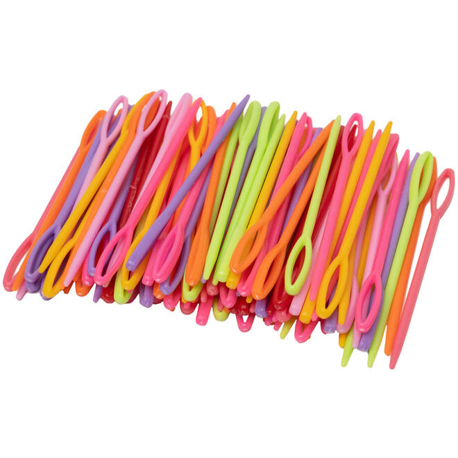 Borduurnaald plastic, 100 stuks