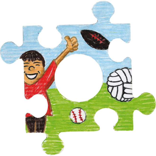 Fotolijst karton puzzel 14 cm, 24 stuks