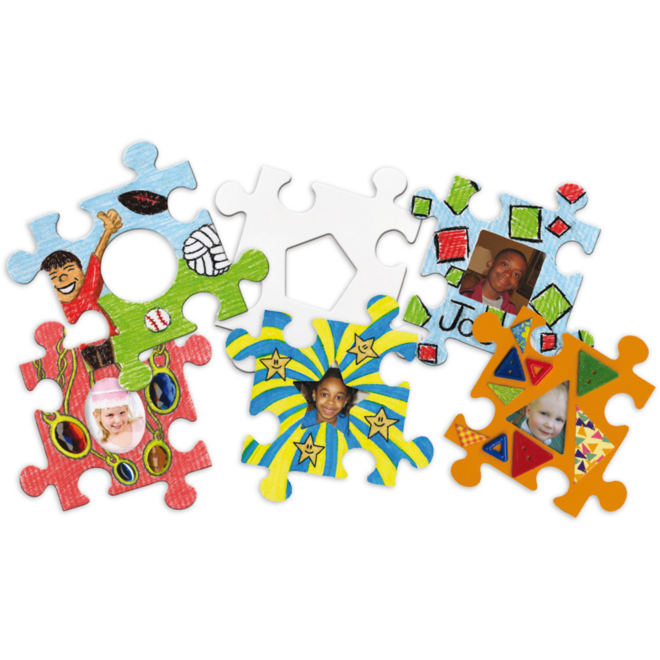 Fotolijst karton puzzel 14 cm, 24 stuks