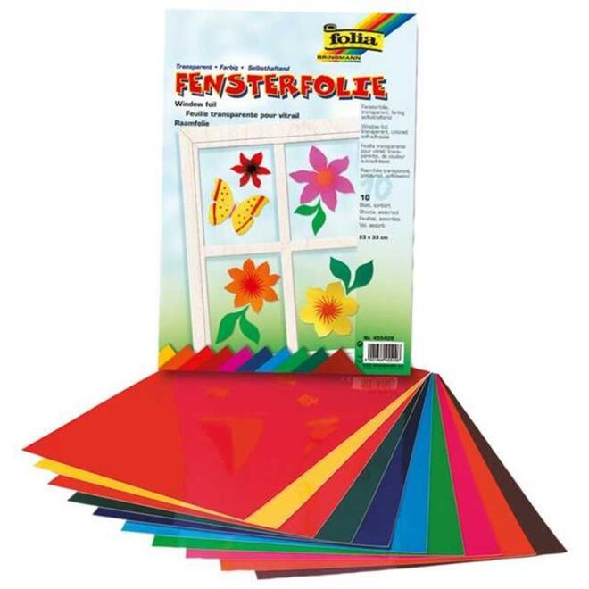Raamfolie 23 x 33 cm, 10 kleuren 20 vel