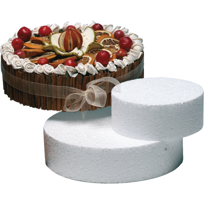 Tempex taart rond 22 x 5 cm