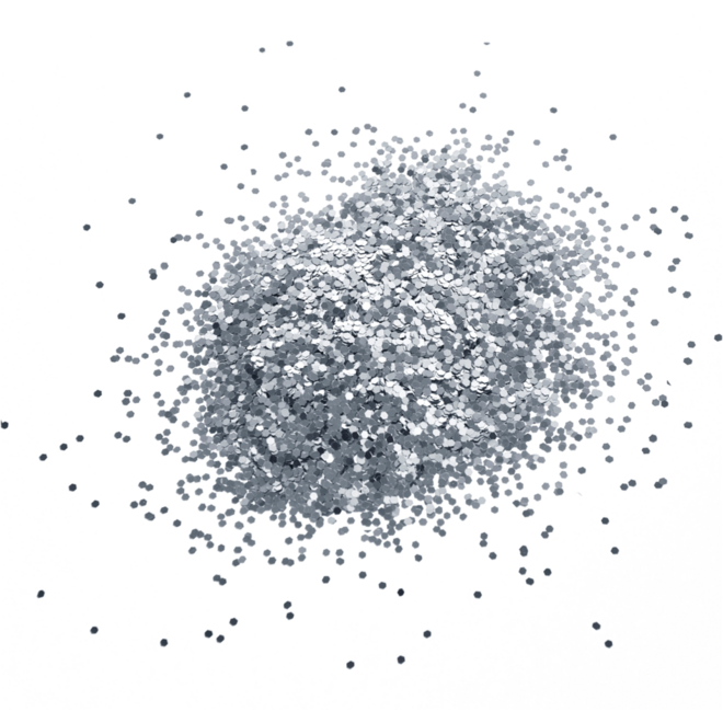 Glitter zilver, 400 gram
