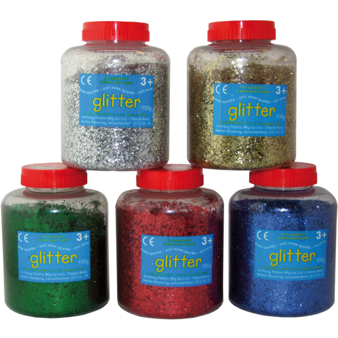 Glitter zilver, 400 gram