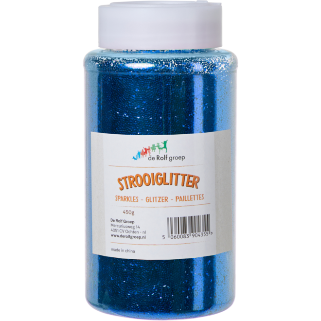 Glitter blauw, 400 gram