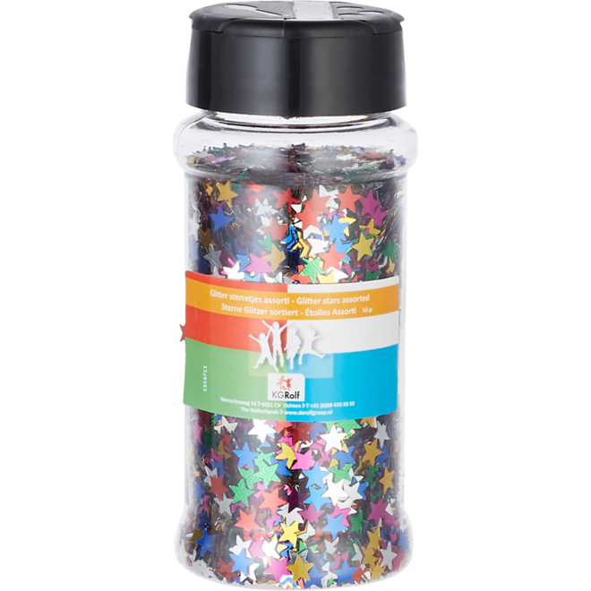 Glitter sterretjes ass. kleuren 50 gram