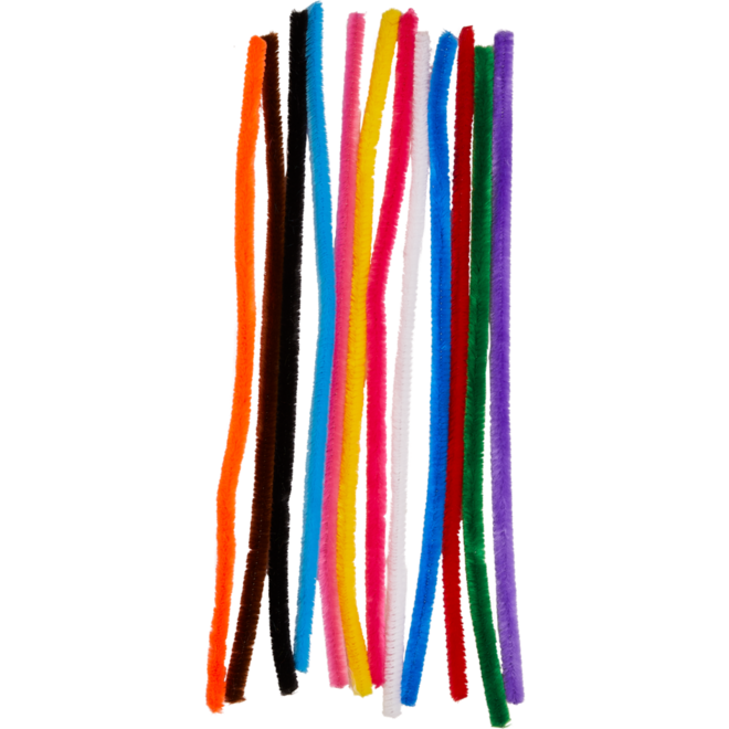 Chenilledraad 30 cm x 9 mm assorti, 480 stuks