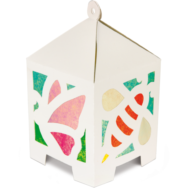 Glas in lood lantaarn 9 x 9 x 14 cm,  32 stuks
