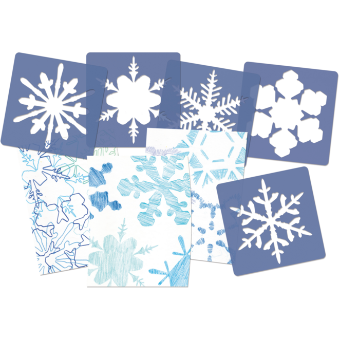Sjablonen sneeuwvlokken 20 cm, 12 stuks