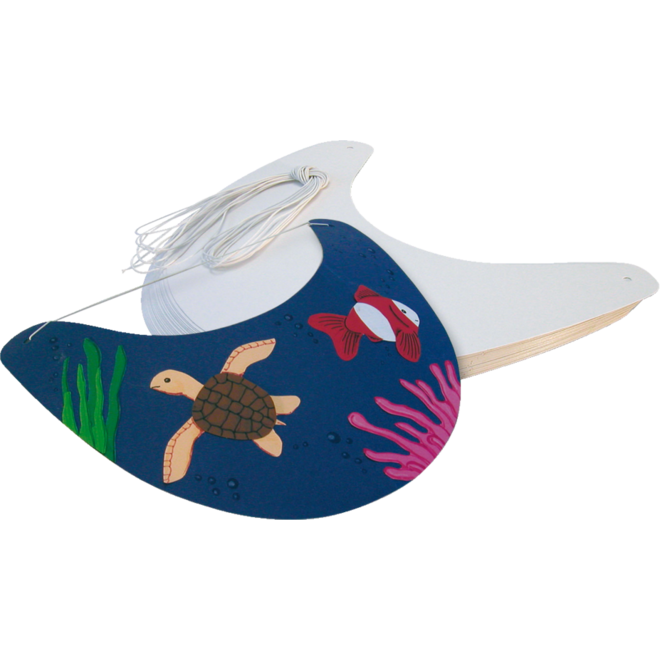 Zonneklep karton wit, met elastiek 12 x 25 cm, 25 stuks