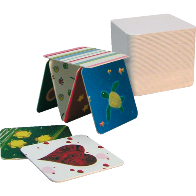 Onderzetters karton vierkant 9,3 x 9,3 cm, 100 stuks