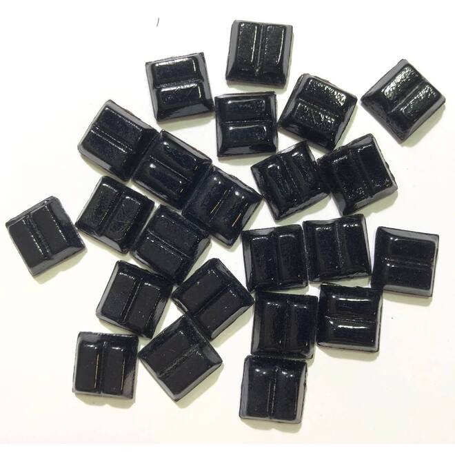 Glasmozaïek zwart vierkant 1 x 1 cm, 300 stuks