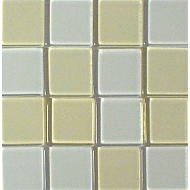 Acrylmozaïek 1 x 1 cm transparant wit-ecru 205 stuks