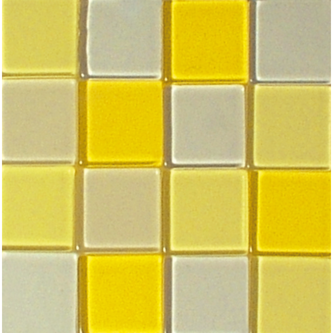 Acrylmozaïek 1 x 1 cm transparant geel 205 stuks