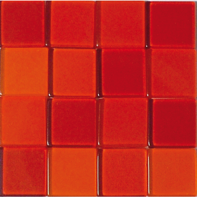 Acrylmozaïek 1 x 1 cm transparant rood 205 stuks