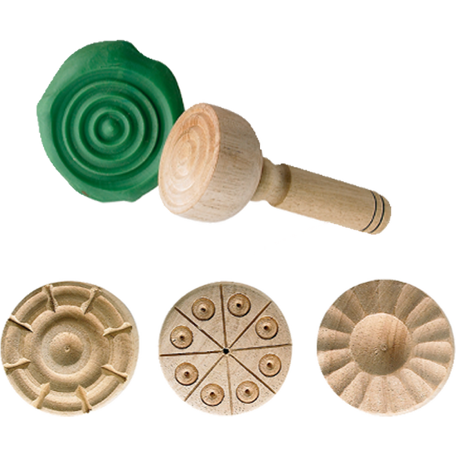 Kleistempelset hout, 4 stuks