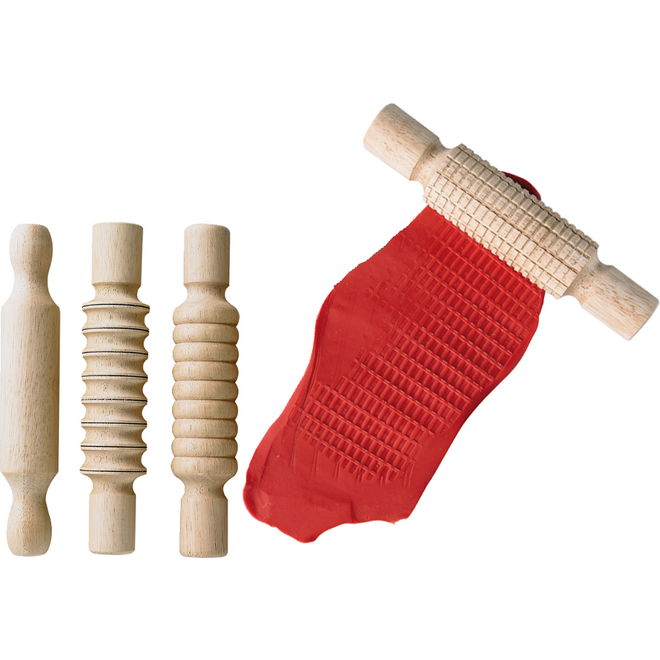 Kleirollers hout 4 stuks