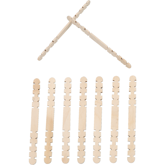 Constructiestokjes naturel 11,5 cm, 150 stuks