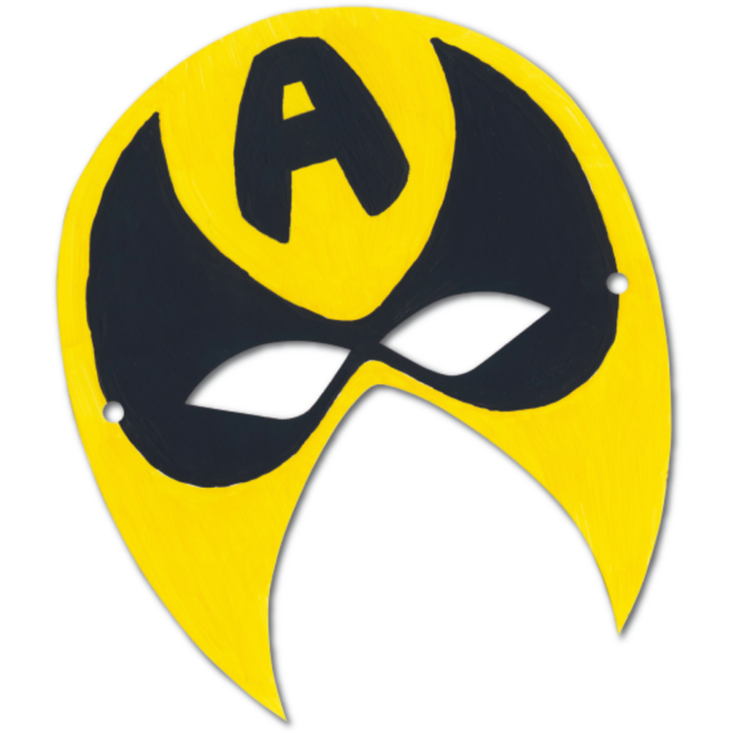 Maskers karton superhelden, 24 stuks