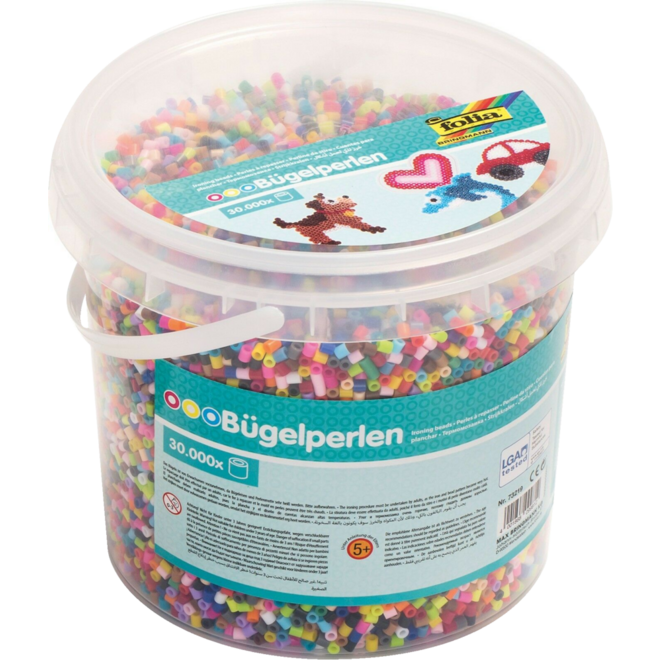 Strijkkralen midi superpakket 30.000 stuks in 22 kleuren ass.
