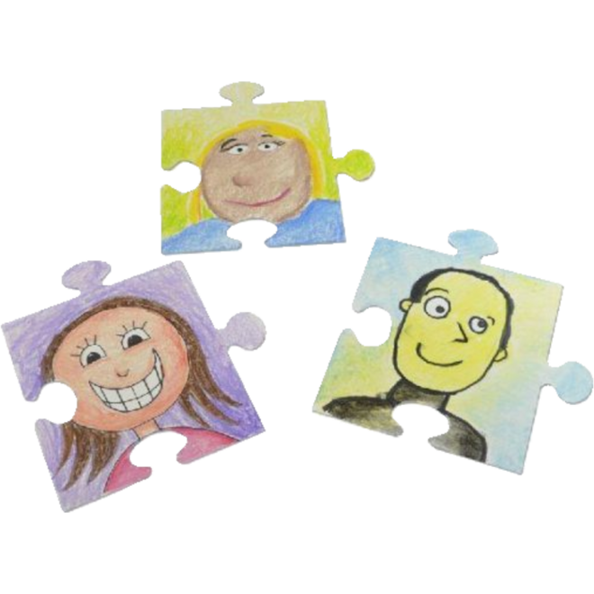 Puzzelstukjes karton 23 x 24 cm, 100 stuks