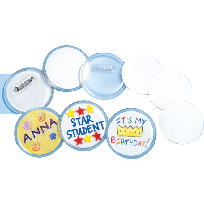 Zelfmaak buttons 6,4cm ,24 stuks