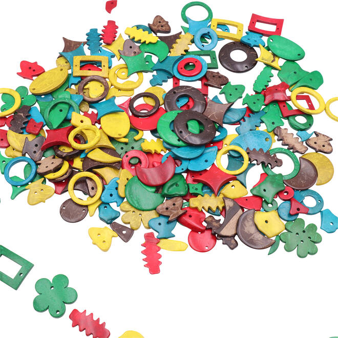 Kokosnoot diverse vormen assorti, 250 gram